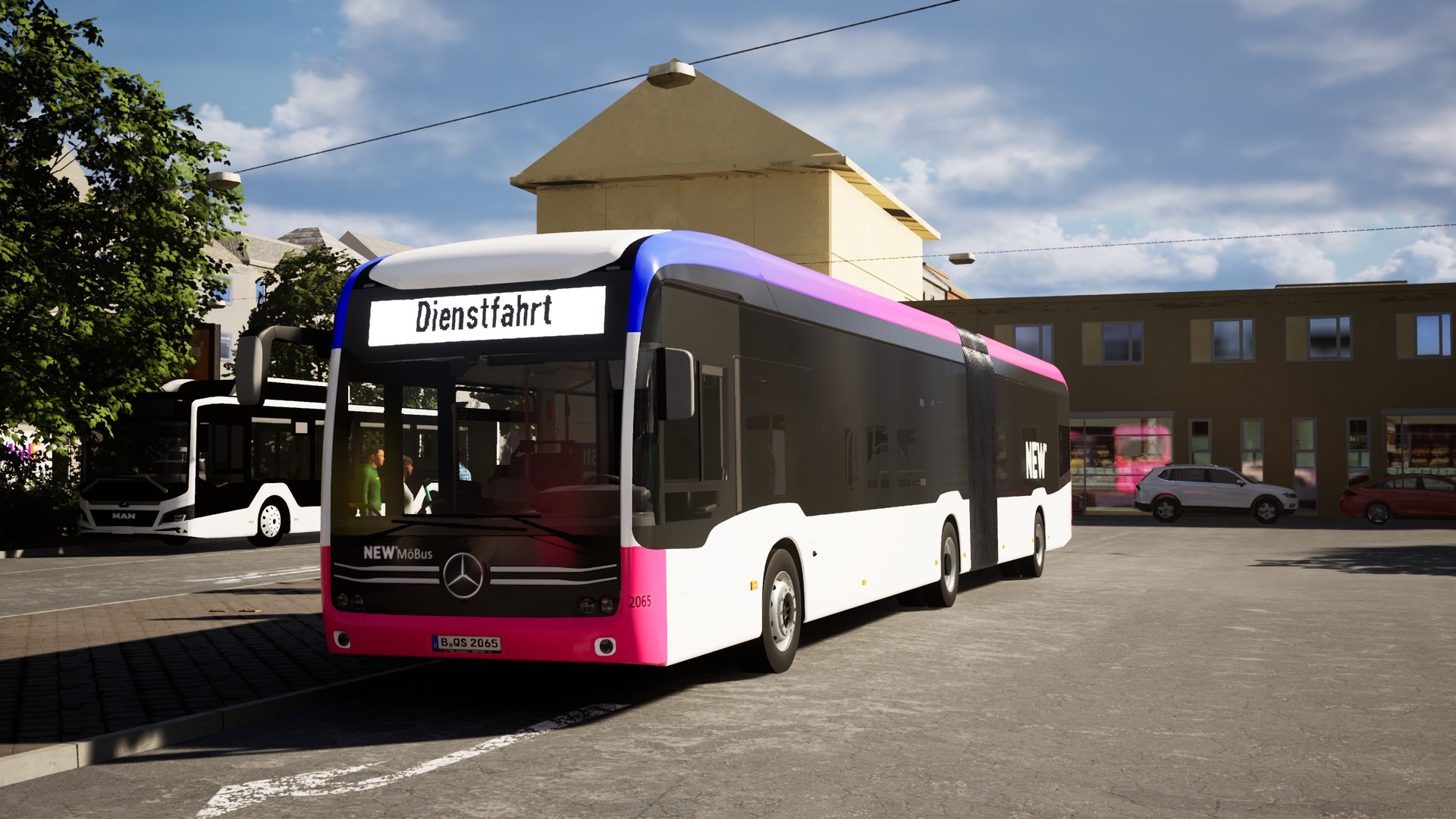 Mercedes-Benz eCitaro G in NEW-MöBus-Lackierung als Dienstfahrt